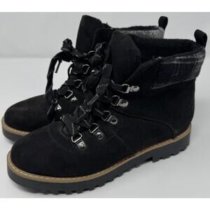 Sonoma Boots Women's 6 M Ankle Bootie Black Comfort Casual Lace Up Round Toe